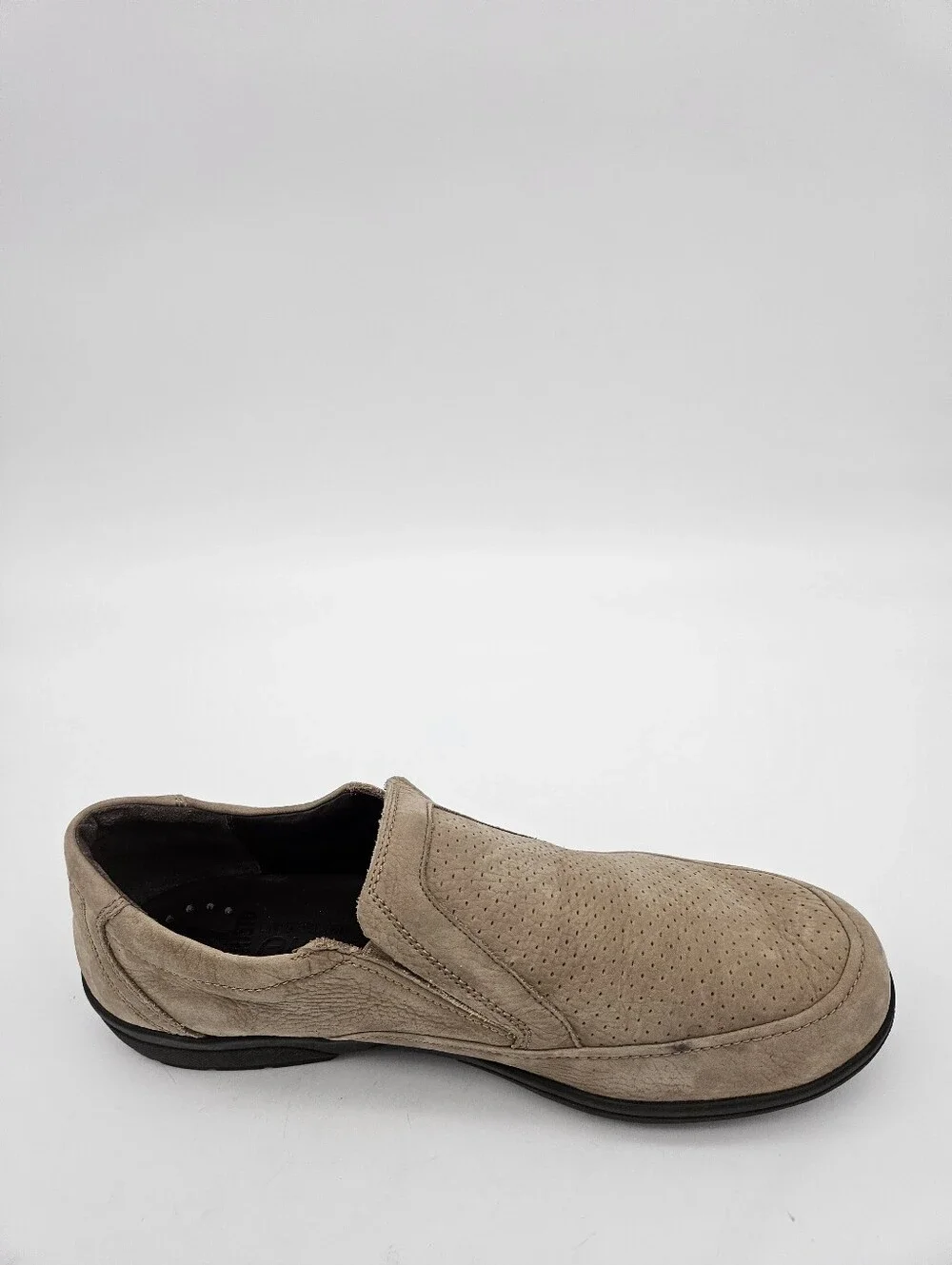 Mephisto Adelio  Men Beige Nubuck Perforated Moc Toe Loafers 13 made in Portugal